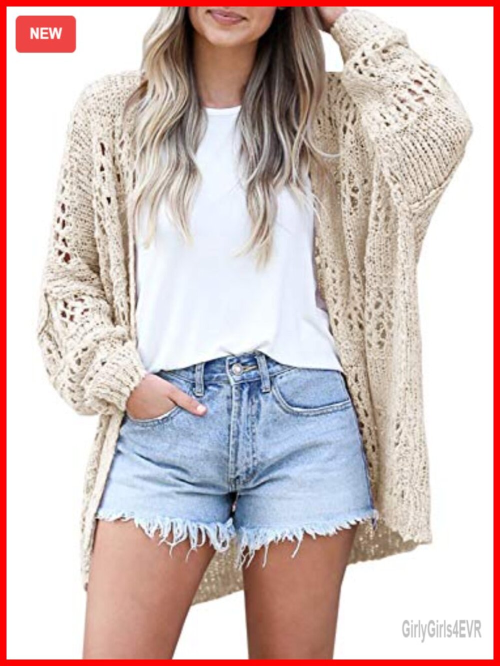 Crochet Cardigan Sweater Kimono Boho Oversized Open Front Lightweight Knit Long